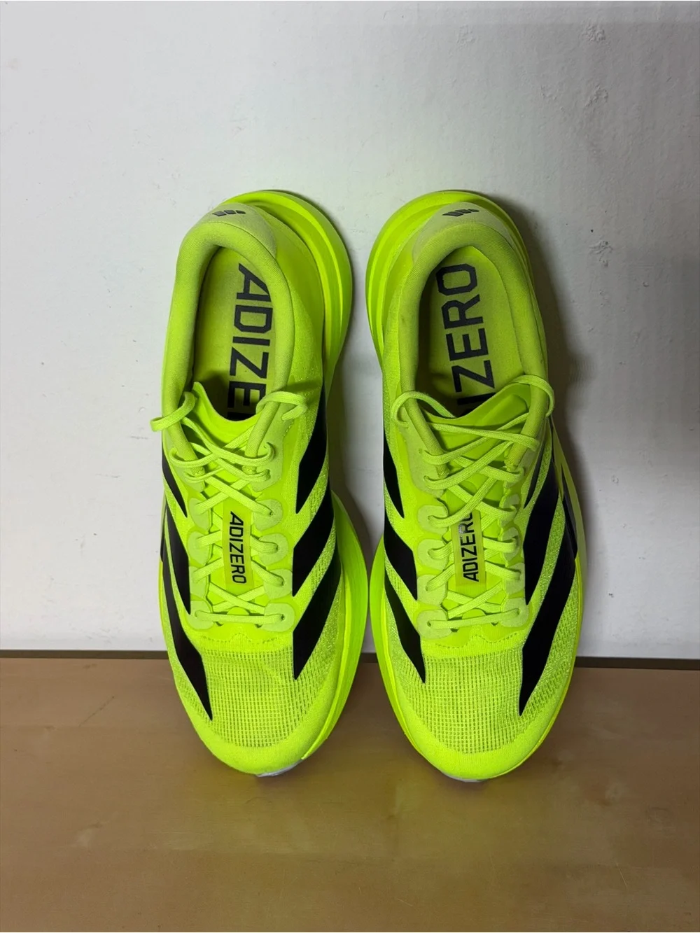 adidas Adizero Evo SL Lucid Lemon Neon Yellow Black Sneakers JR3416 Men's Sz 11